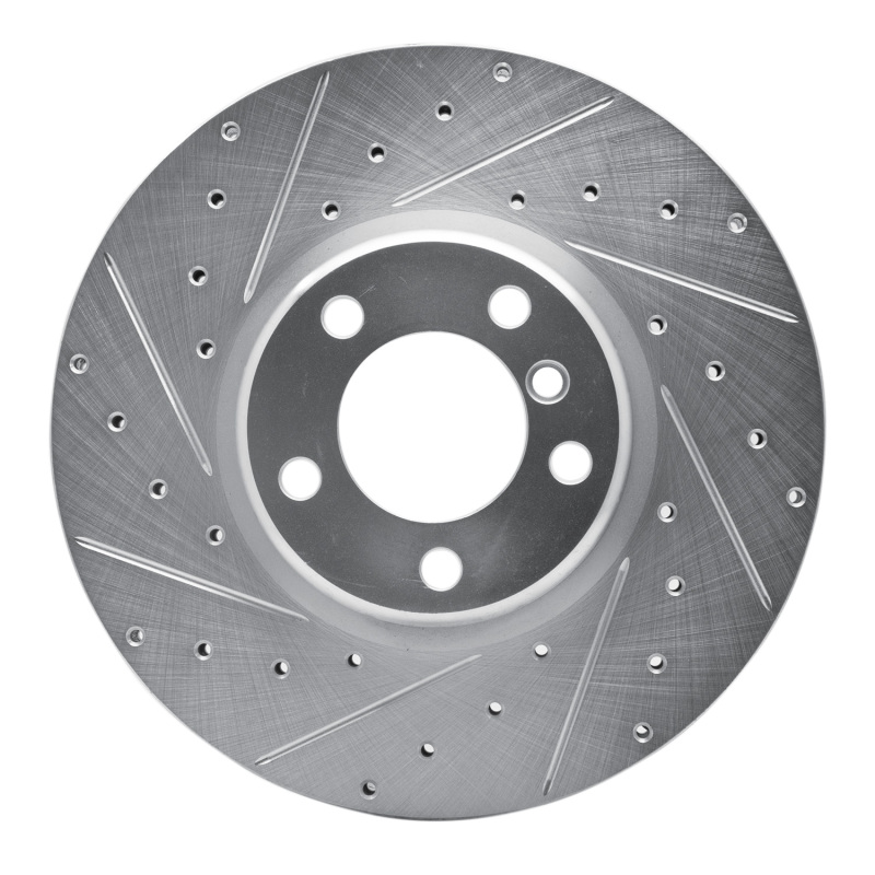 BMW 228i Brake Rotor (1) - Front Left - R1 Concepts - Drilled & Slotted - Silver - `12-`21